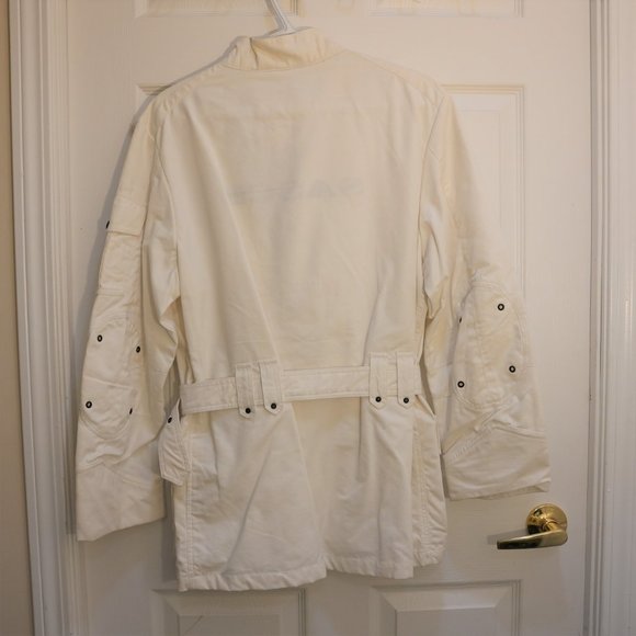 Sasch Denim Division Women's Military Utility Snap Button Jacket White Size L-XL - Picture 3 of 6